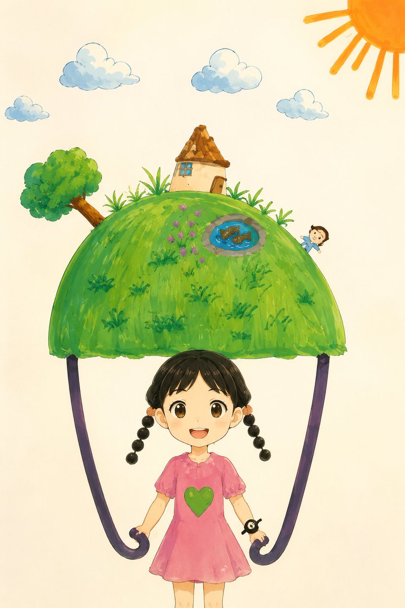 Child Drawing to Anime Storybook World — example output