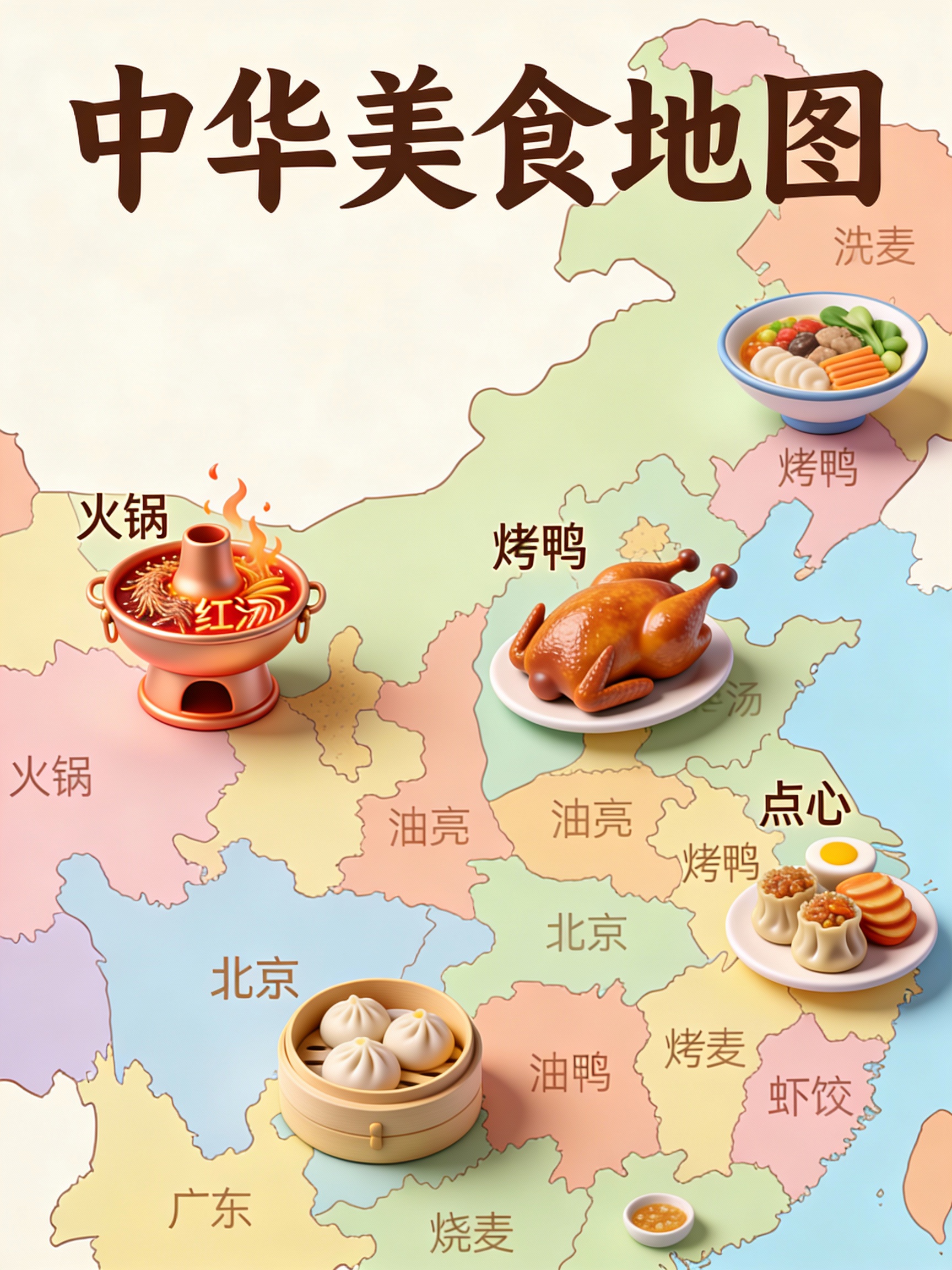 Chinese Food Map Infographic Poster — example output