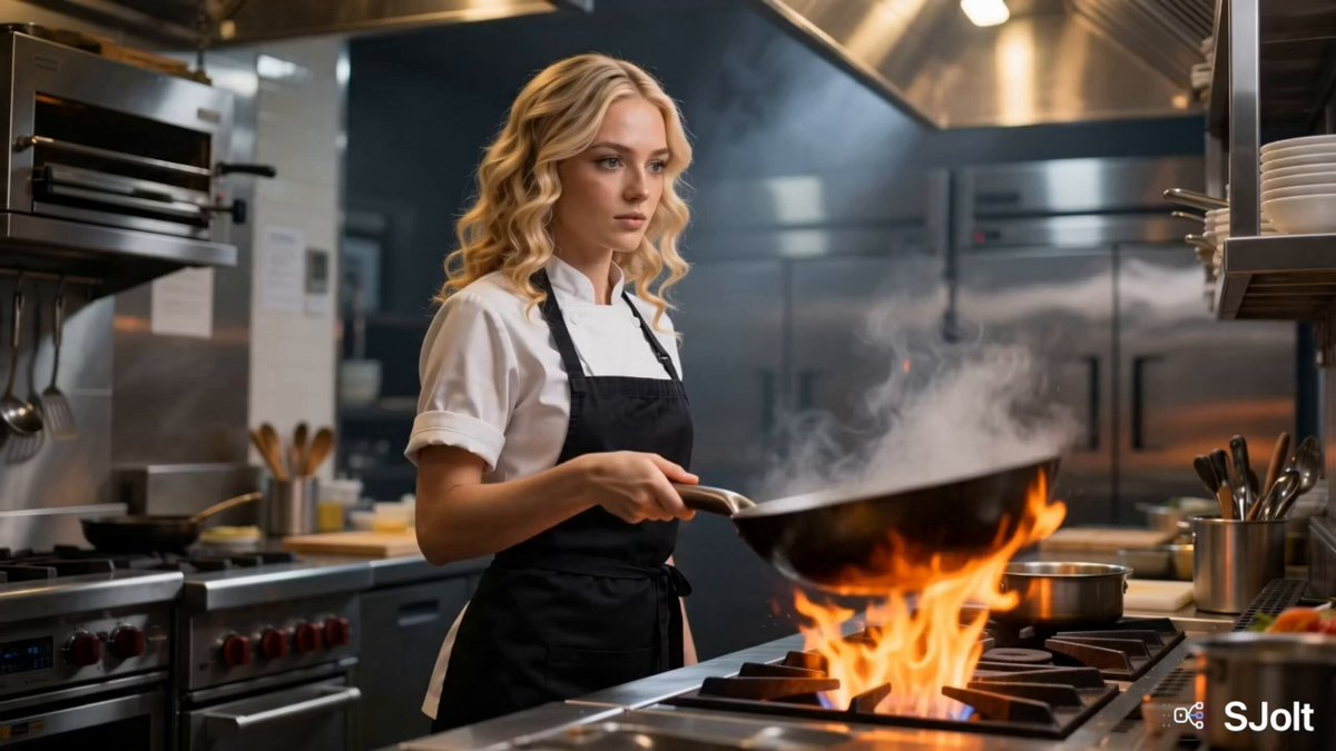 Cinematic Action Cooking Scene — example output