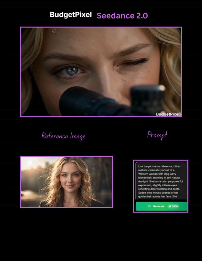 Cinematic Portrait of a Wavy Blonde Woman — example output