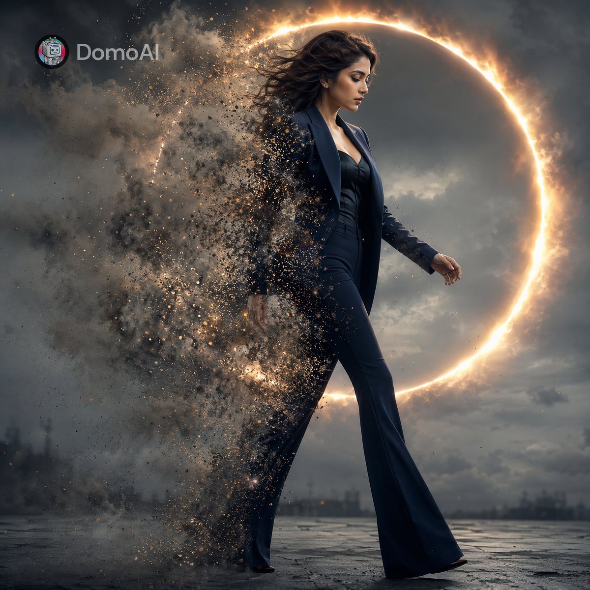 Cinematic Disintegration Fashion — example output