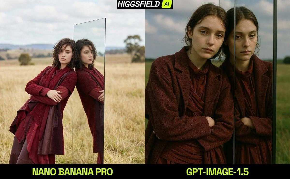 Cinematic Fashion Portrait with Reflection (Comparison) — example output