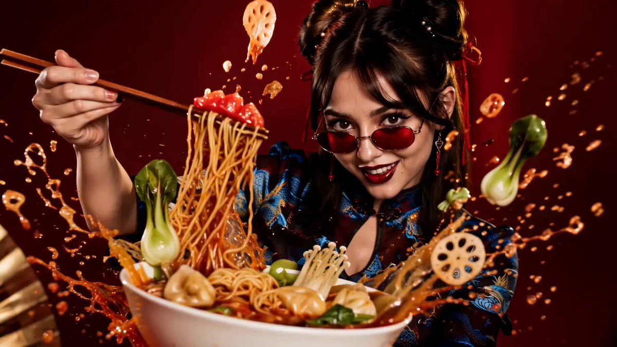 Cinematic Spicy Noodle Food Commercial — example output