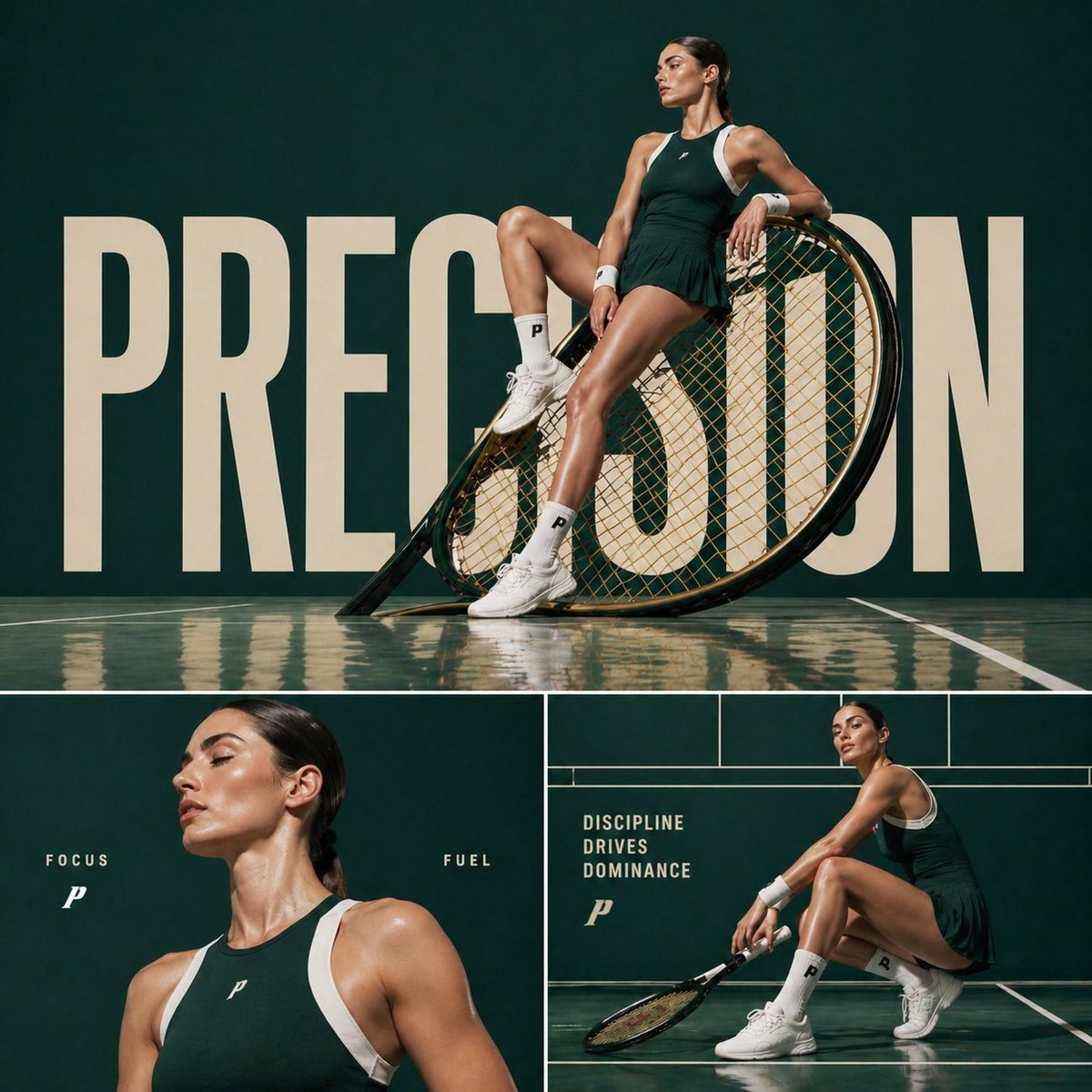 Cinematic sports fashion collage prompt — example output