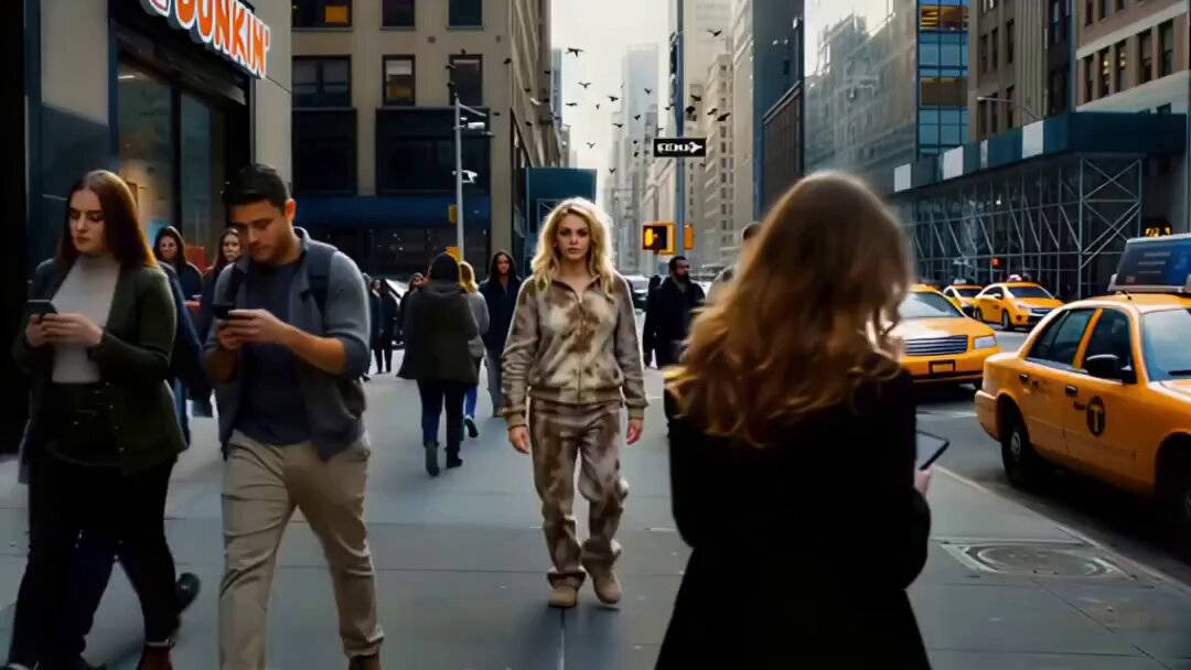 Cinematic Street Fashion Yellow Dress — example output