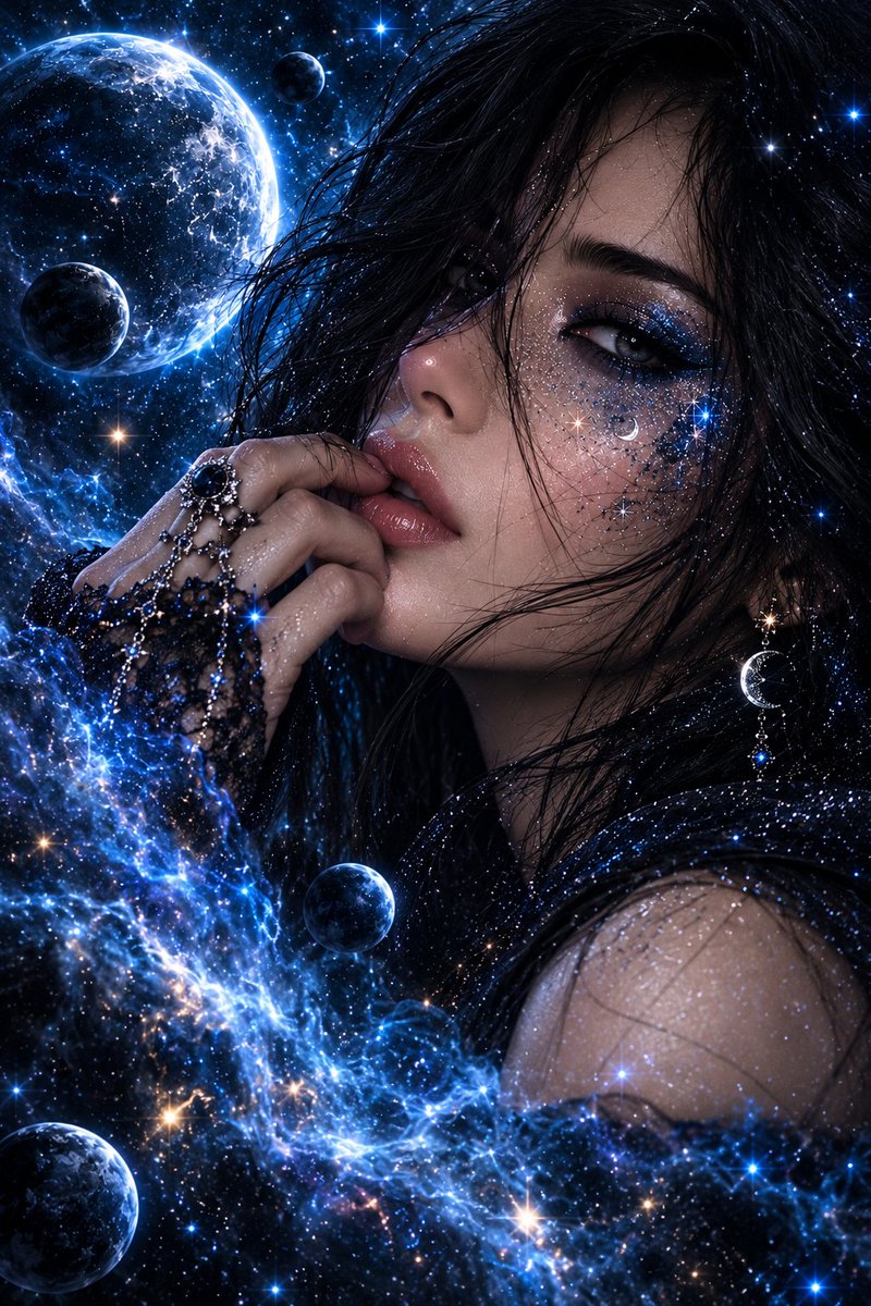 Cosmic Galaxy Dual Portrait Template — example output