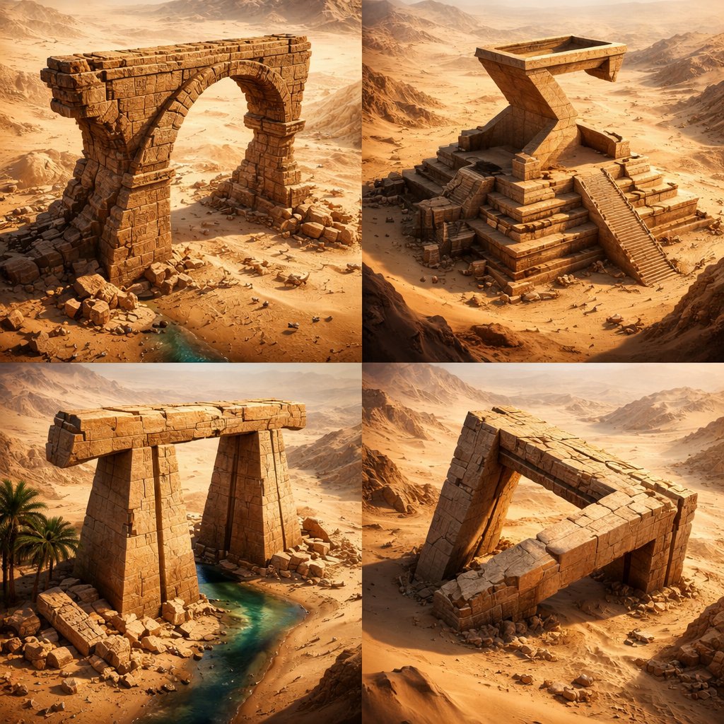 Desert Ruins of Pure Math Grid — example output