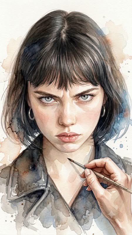 Detailed Watercolor Portrait Illustration — example output