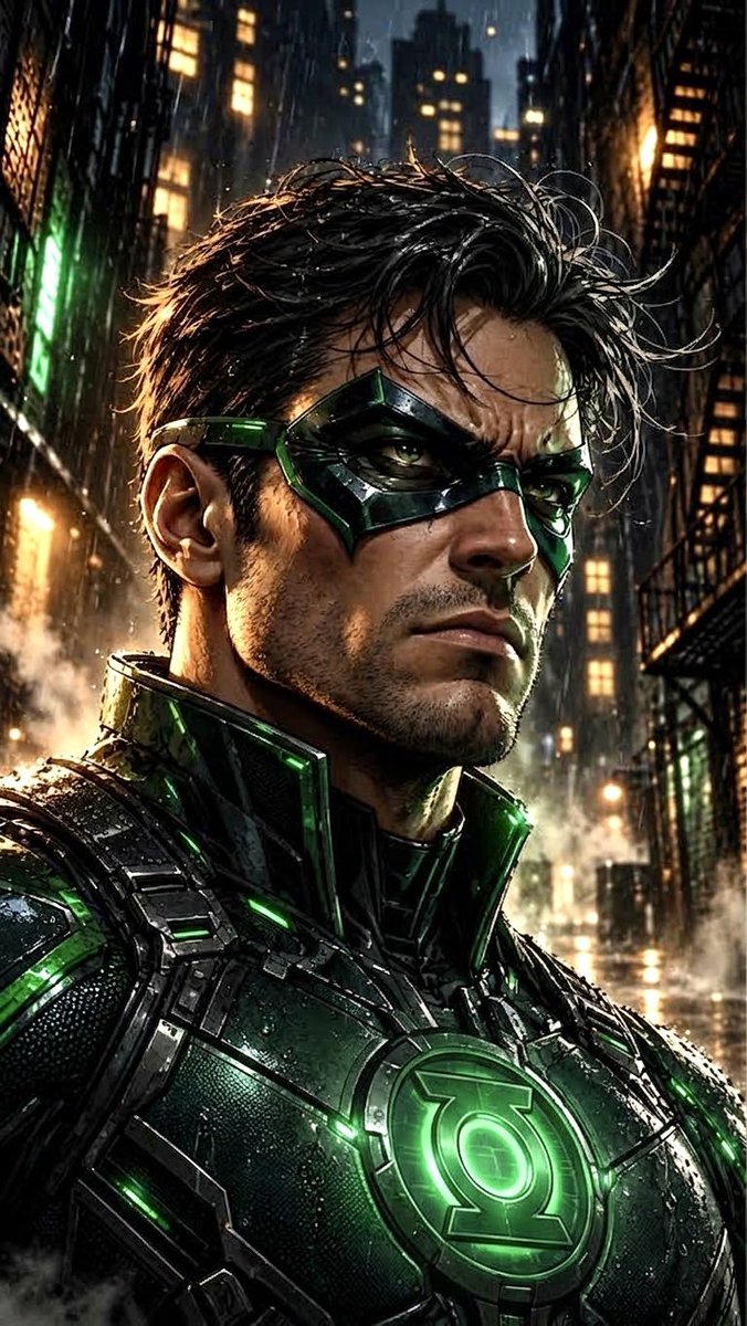 Dramatic Green Lantern Comic Portrait — example output
