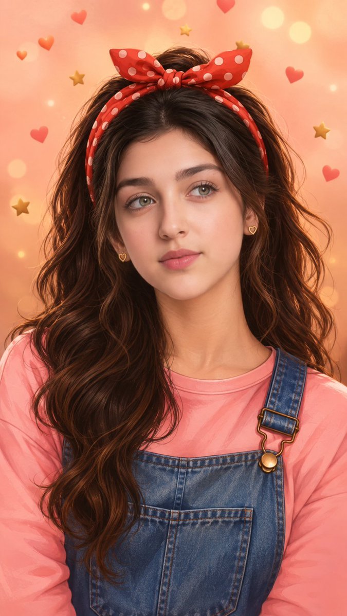 Dreamy Polka-Dot Bow Portrait — example output