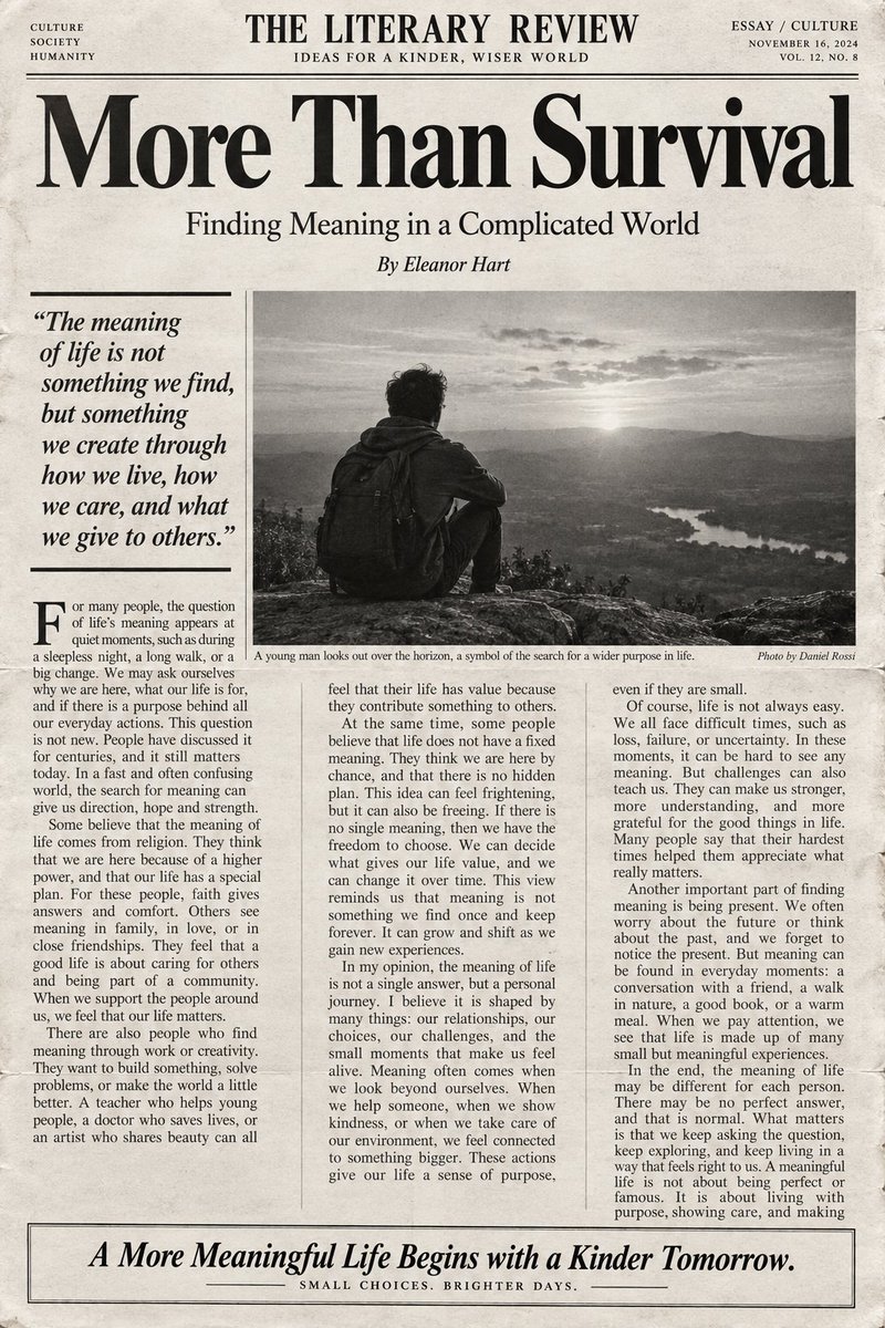 English Editorial Newspaper Layout — example output