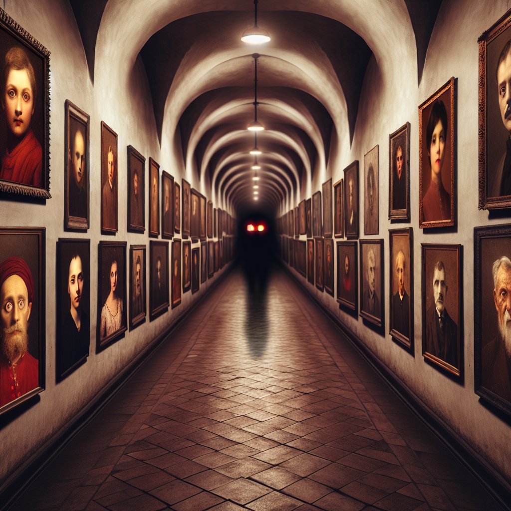 Eerie Hallway with Shadow Creature Prompt — example output