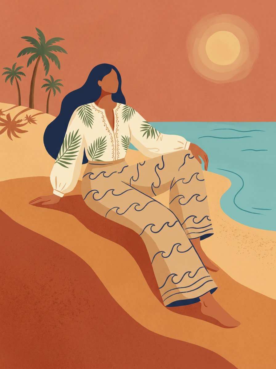 Egyptian Summer Fashion Illustration — example output