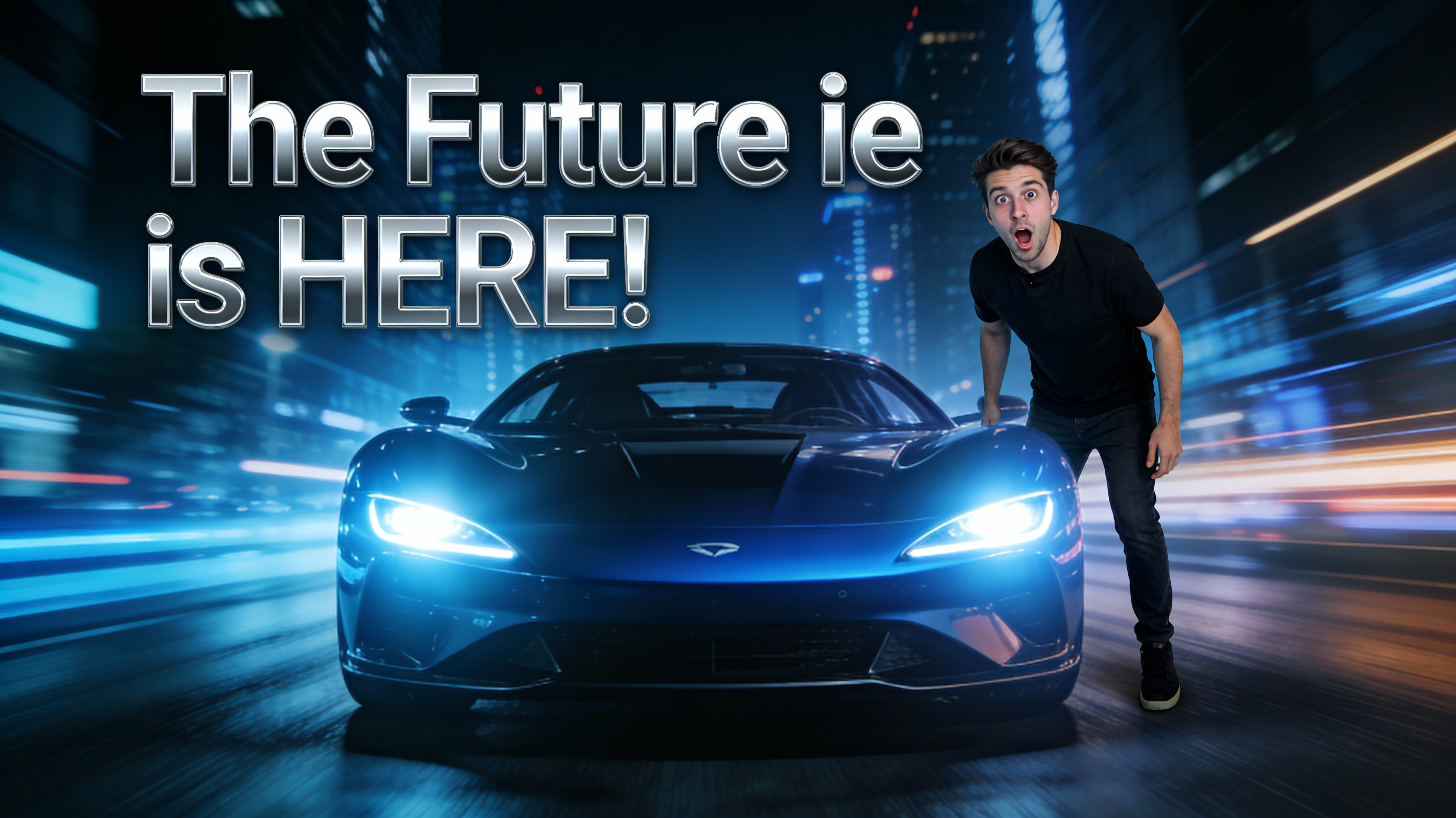 Electric Supercar Review Thumbnail — example output