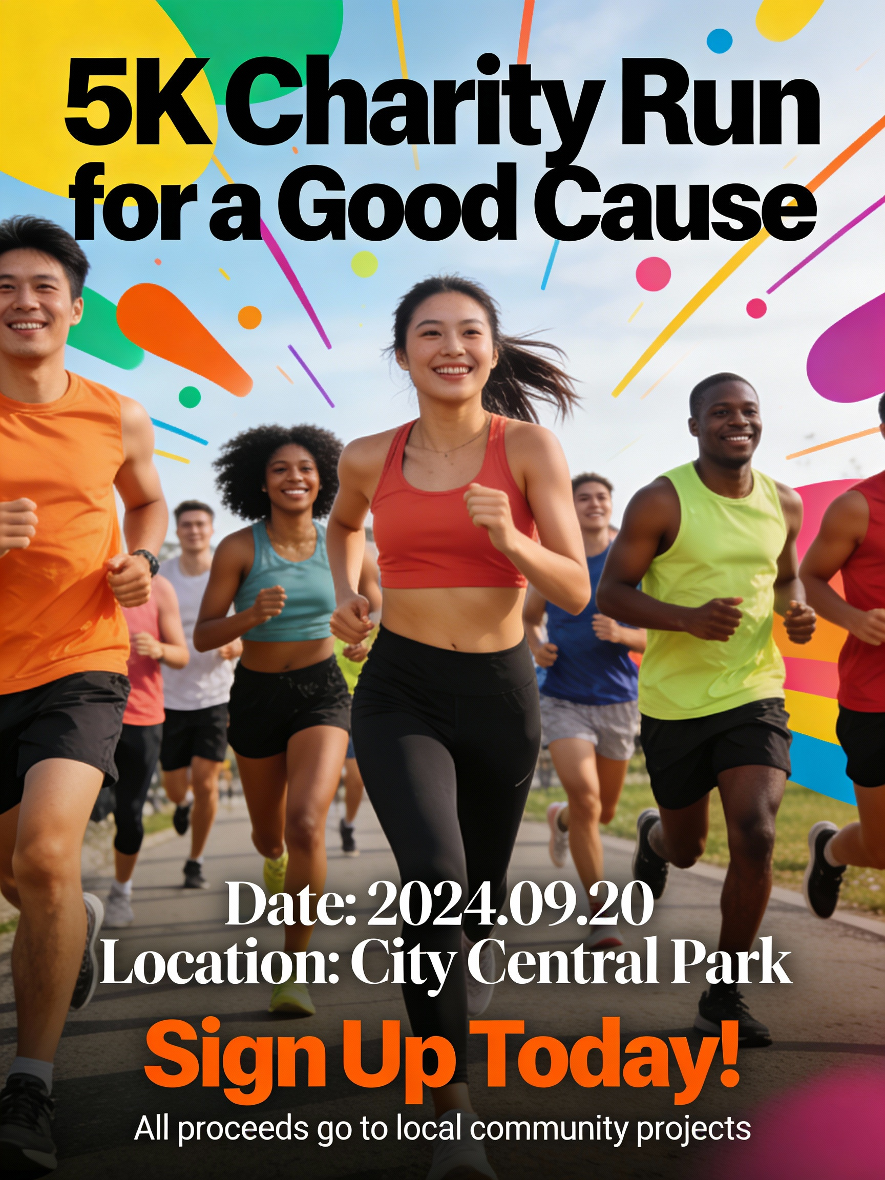 Energetic 5K Charity Run Poster — example output