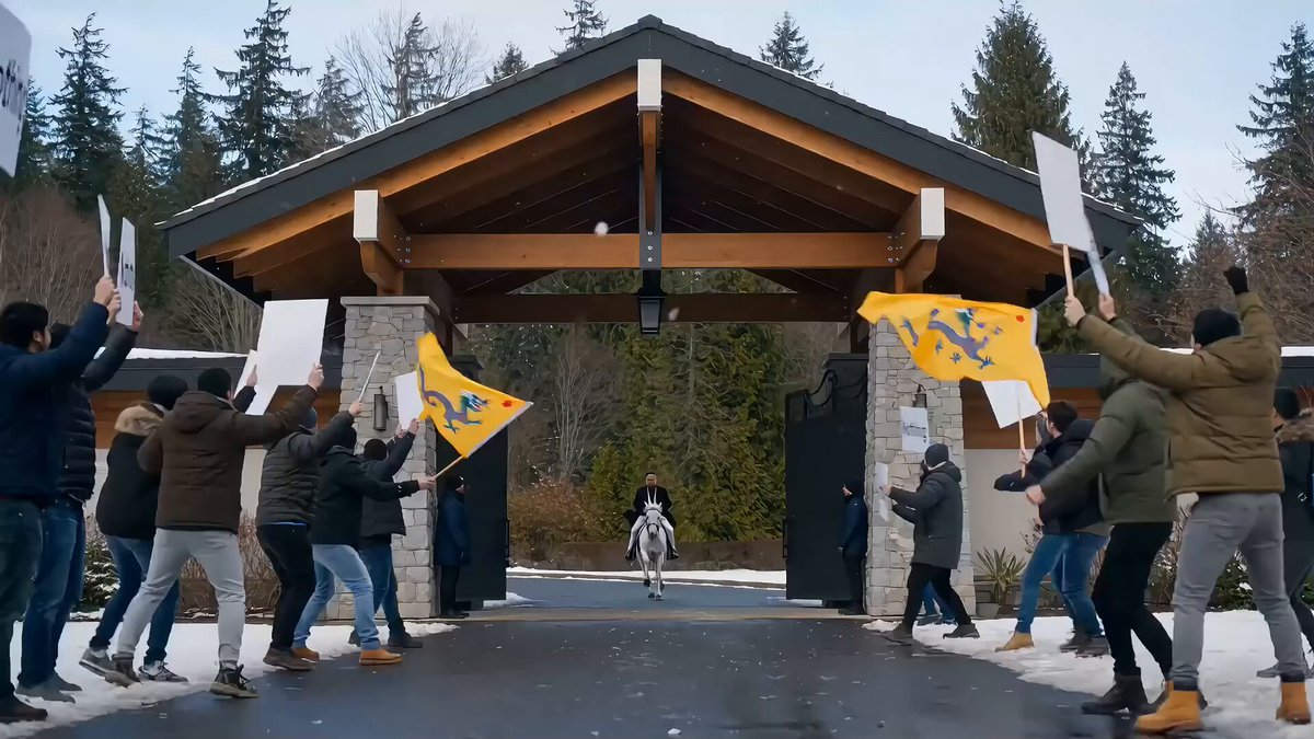 Equestrian Charge in Vancouver Luxury District — example output
