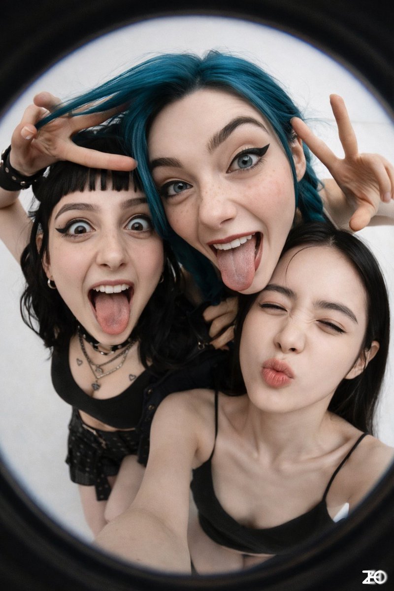 Exaggerated Group Photo with Fisheye Lens — example output