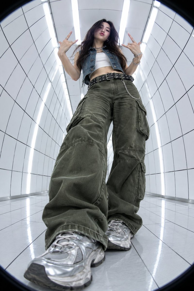 Y2K Fisheye Streetwear Portrait — example output