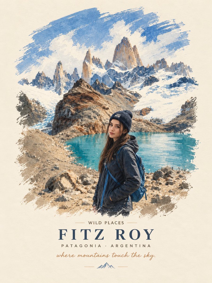 Vintage Fitz Roy Travel Poster — example output