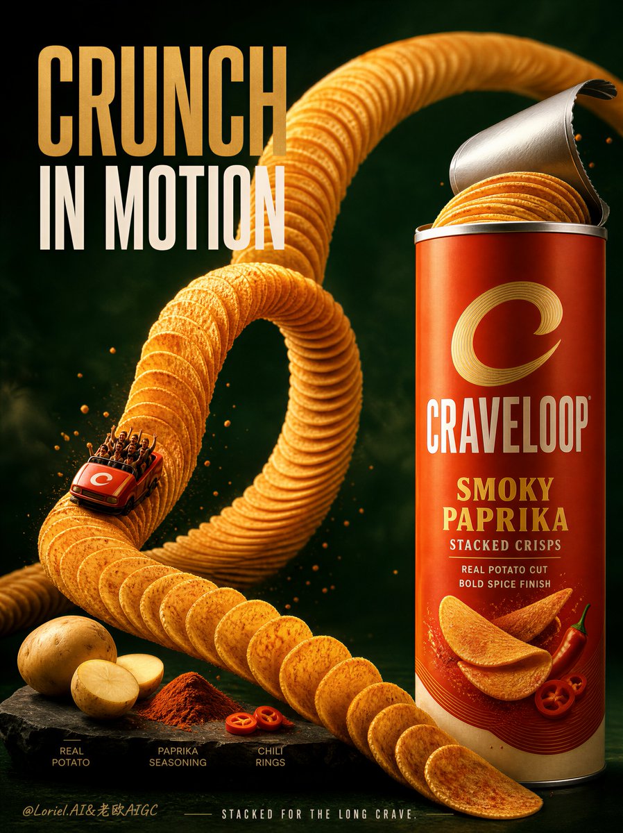 Premium Stacked Crisp Advertising Poster — example output