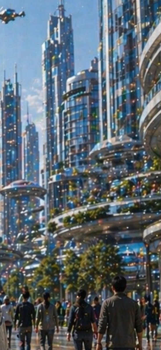 Futuristic City With Sparkling Artifacts — example output