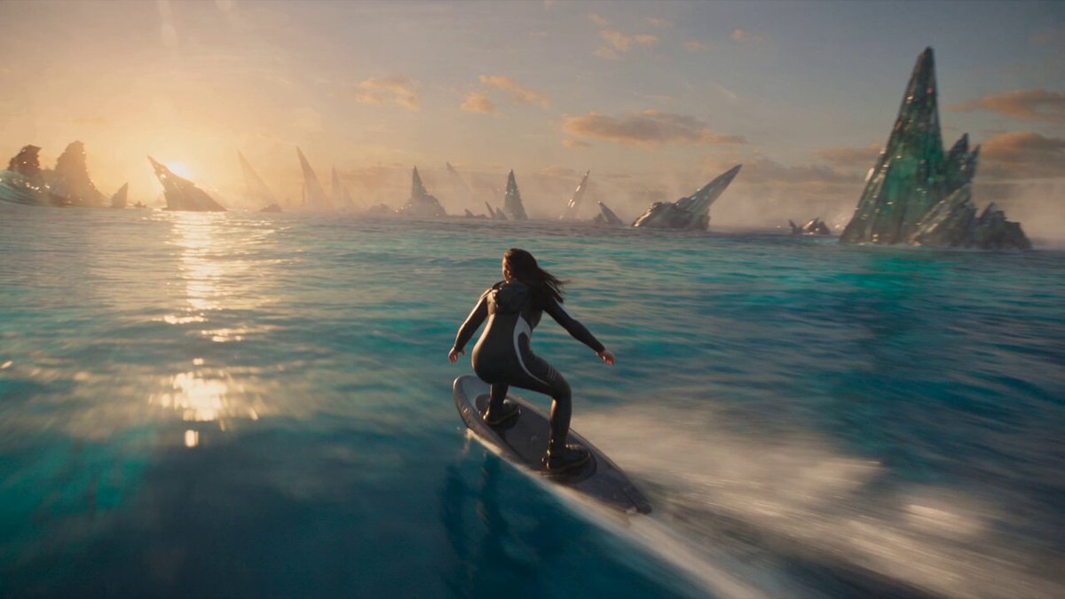 Futuristic Ocean Hydro-boarding Ad — example output
