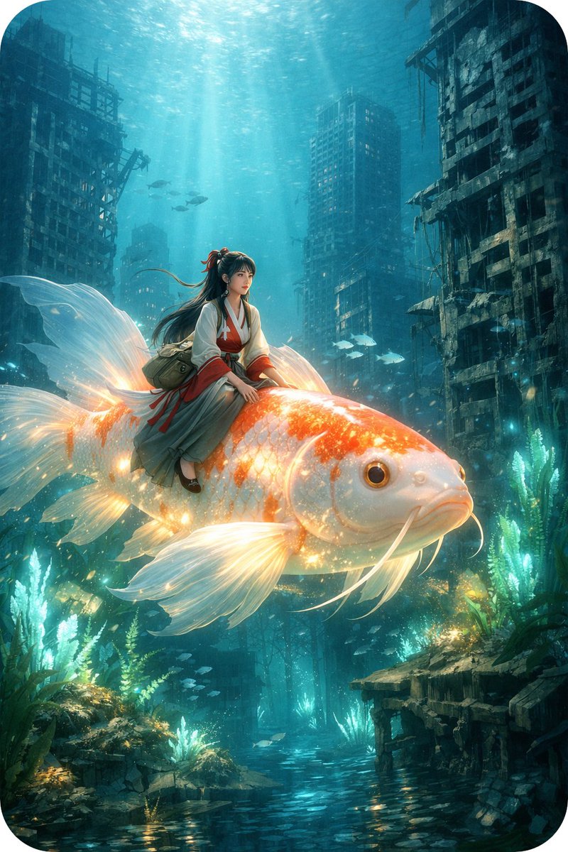 Generating a Post-Apocalyptic Underwater City Scene — example output