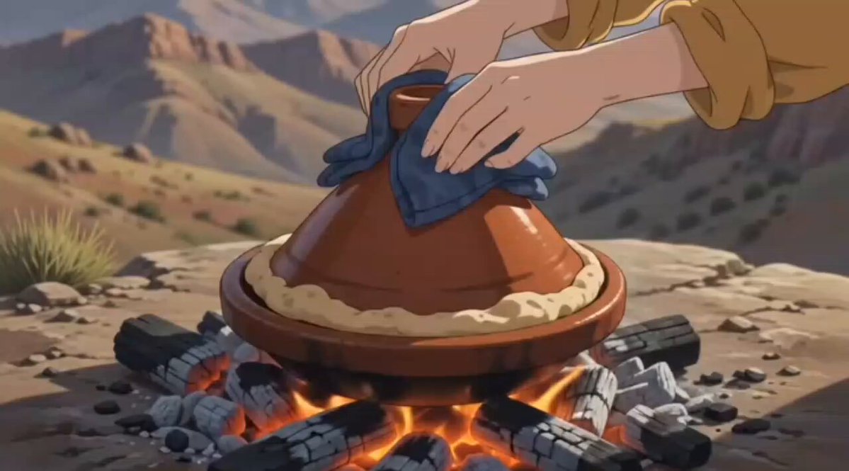 Ghibli Style Moroccan Cooking Animation — example output