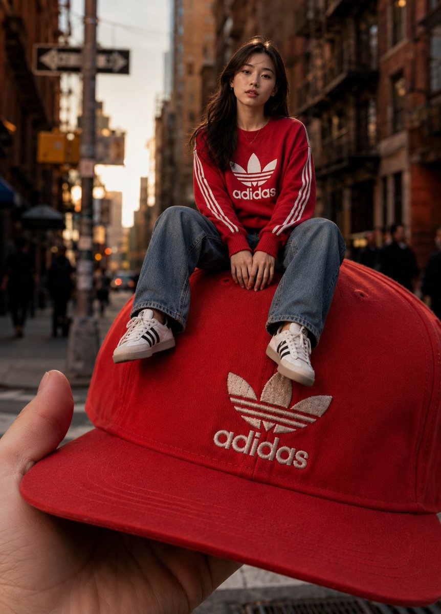 Giant Fashion Cap Forced Perspective — example output
