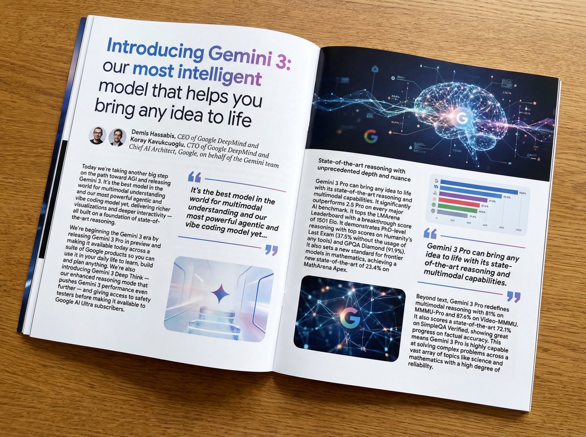 Glossy magazine article layout from long text — example output