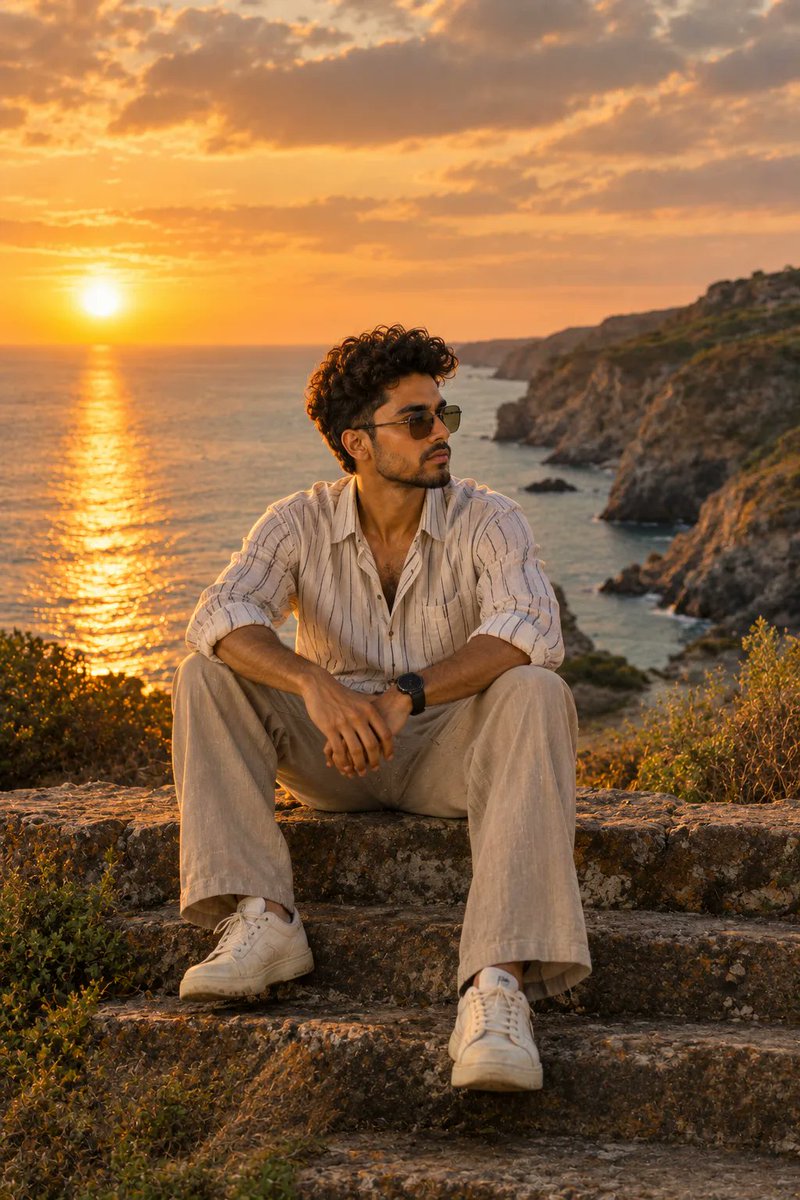 Golden Hour Coastal Portrait — example output