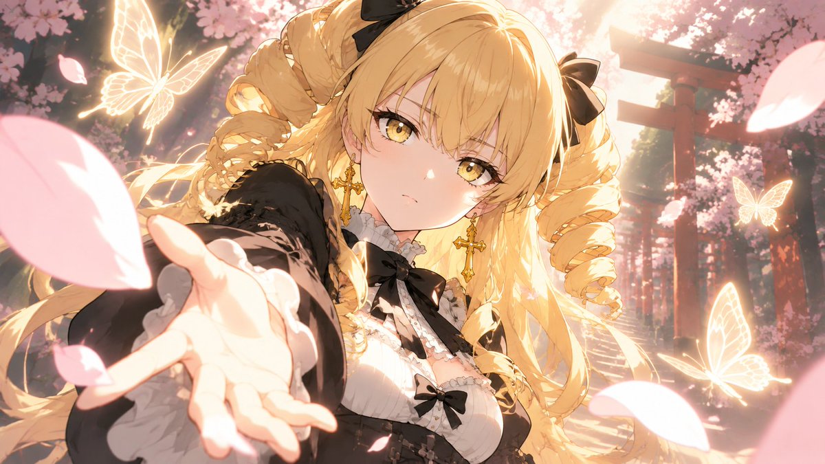 Blonde Gothic Lolita Sakura Shrine — example output