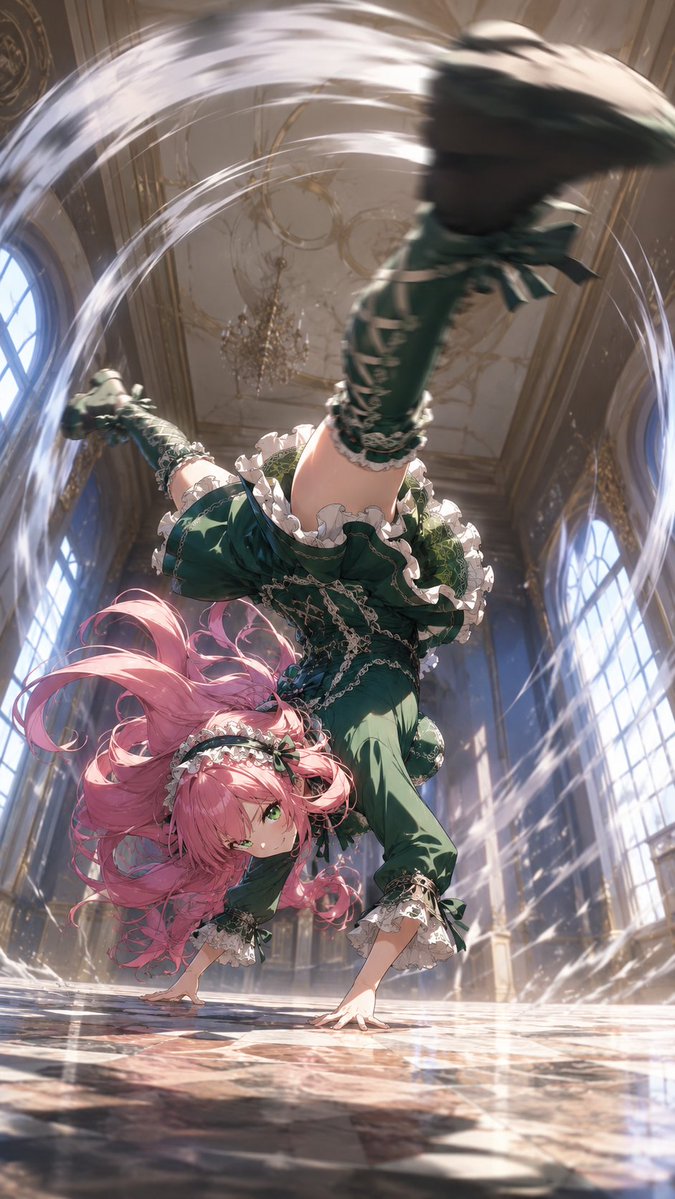 Gothic Maid Acrobatic Kick — example output