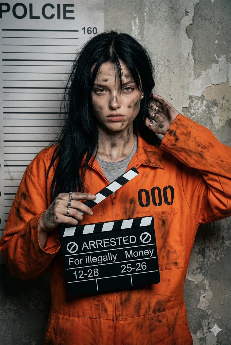 Gritty Prisoner Mugshot Portrait Prompt — example output