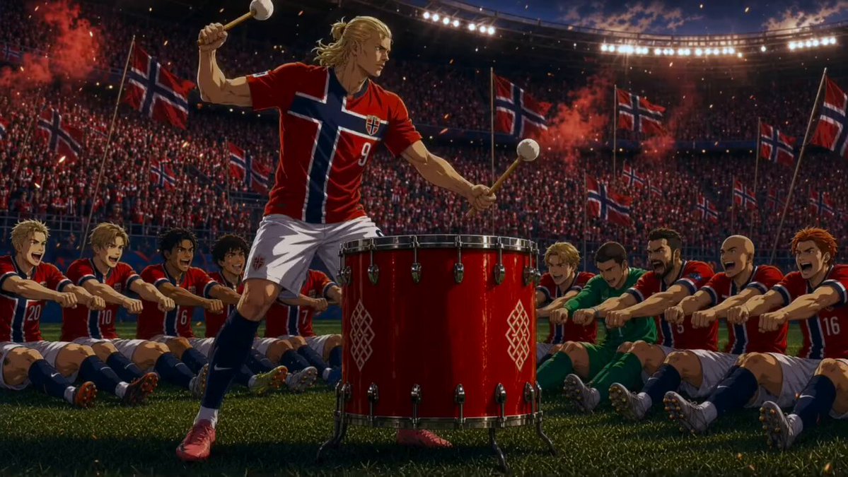 Haaland Viking Anime Soccer Video Prompt — example output
