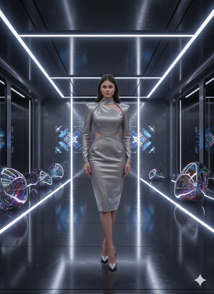 High-Fashion Futuristic Chic Portrait — example output