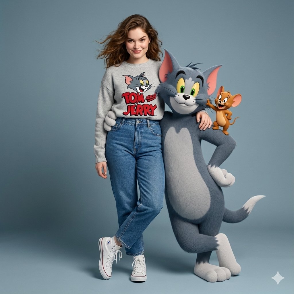 Hyper-Realistic Tom & Jerry Interaction Portrait — example output