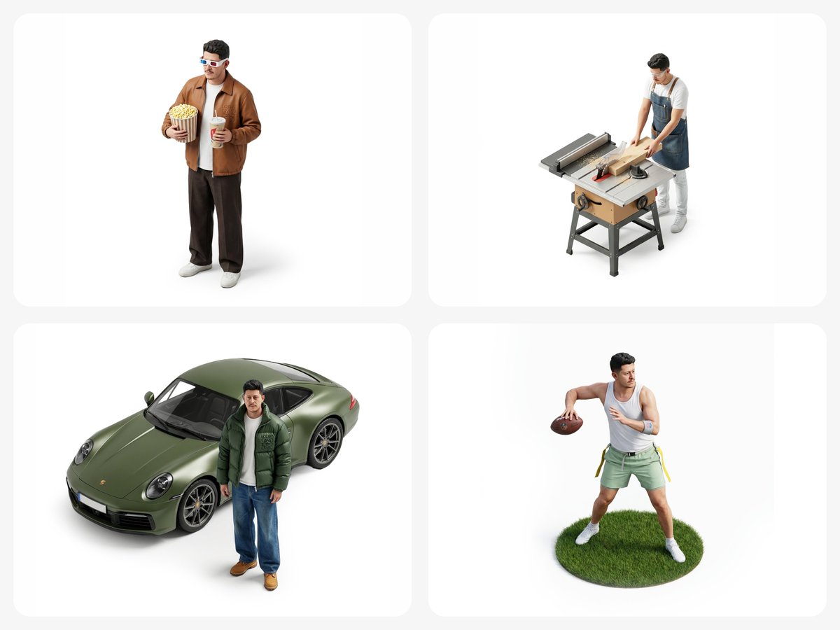 Isometric Figurine from Selfie Prompt Template — example output