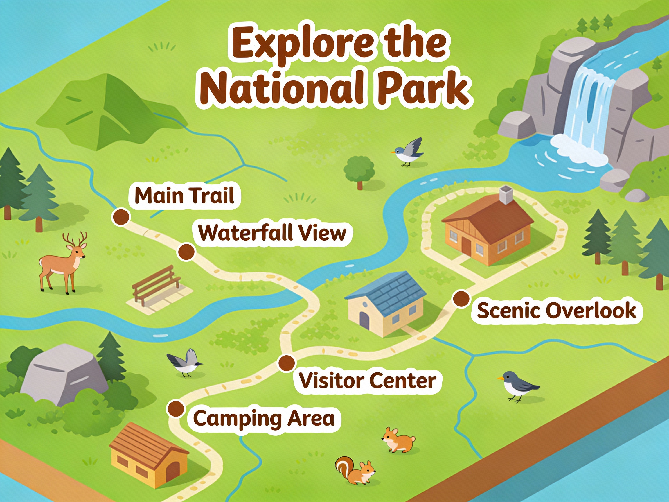 Isometric National Park Map — example output