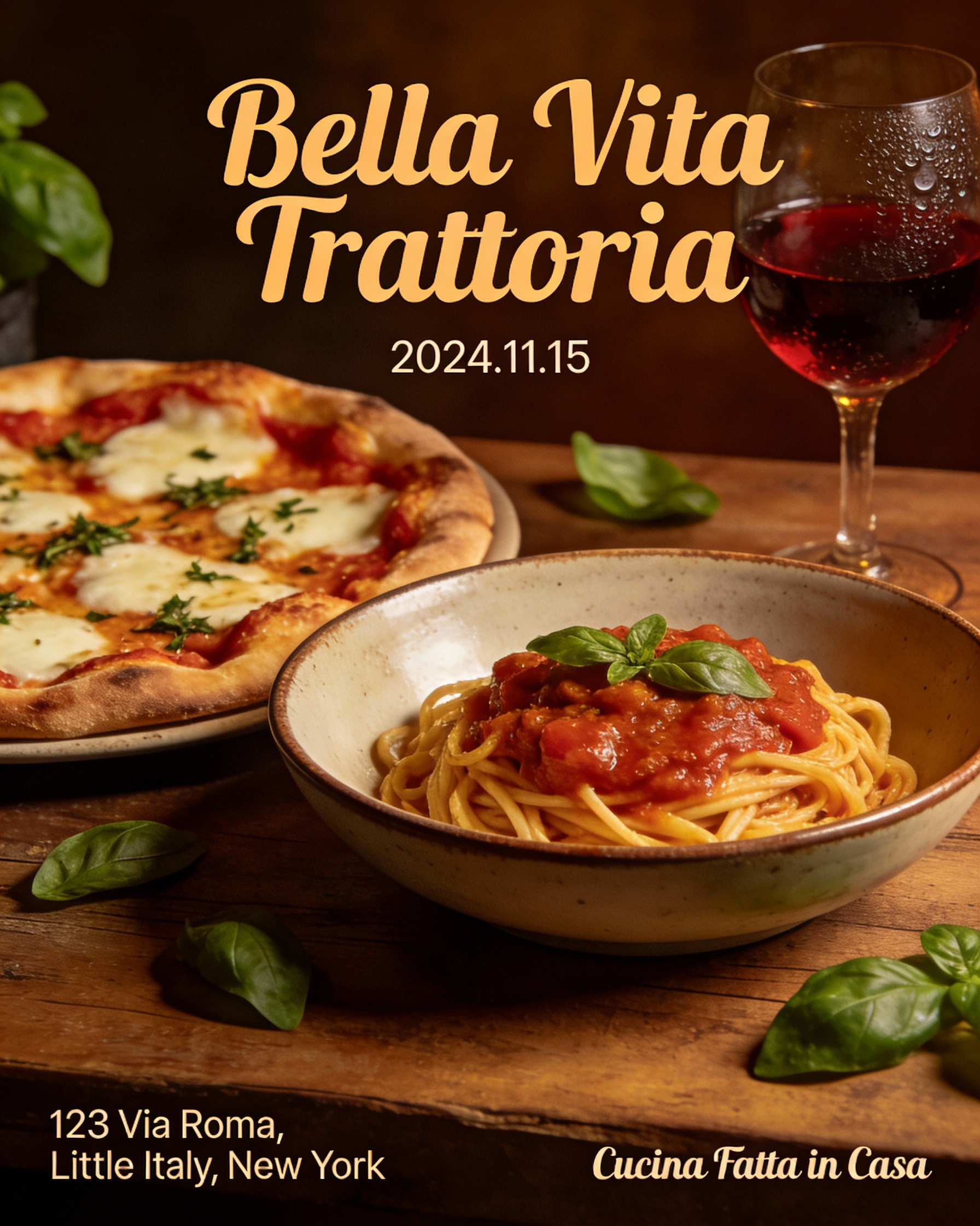 Italian Restaurant Grand Opening Flyer — example output