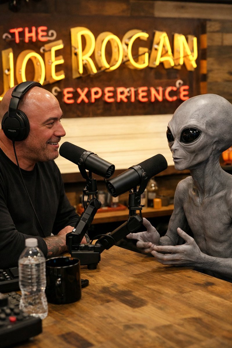 Joe Rogan podcast with a gray alien — example output