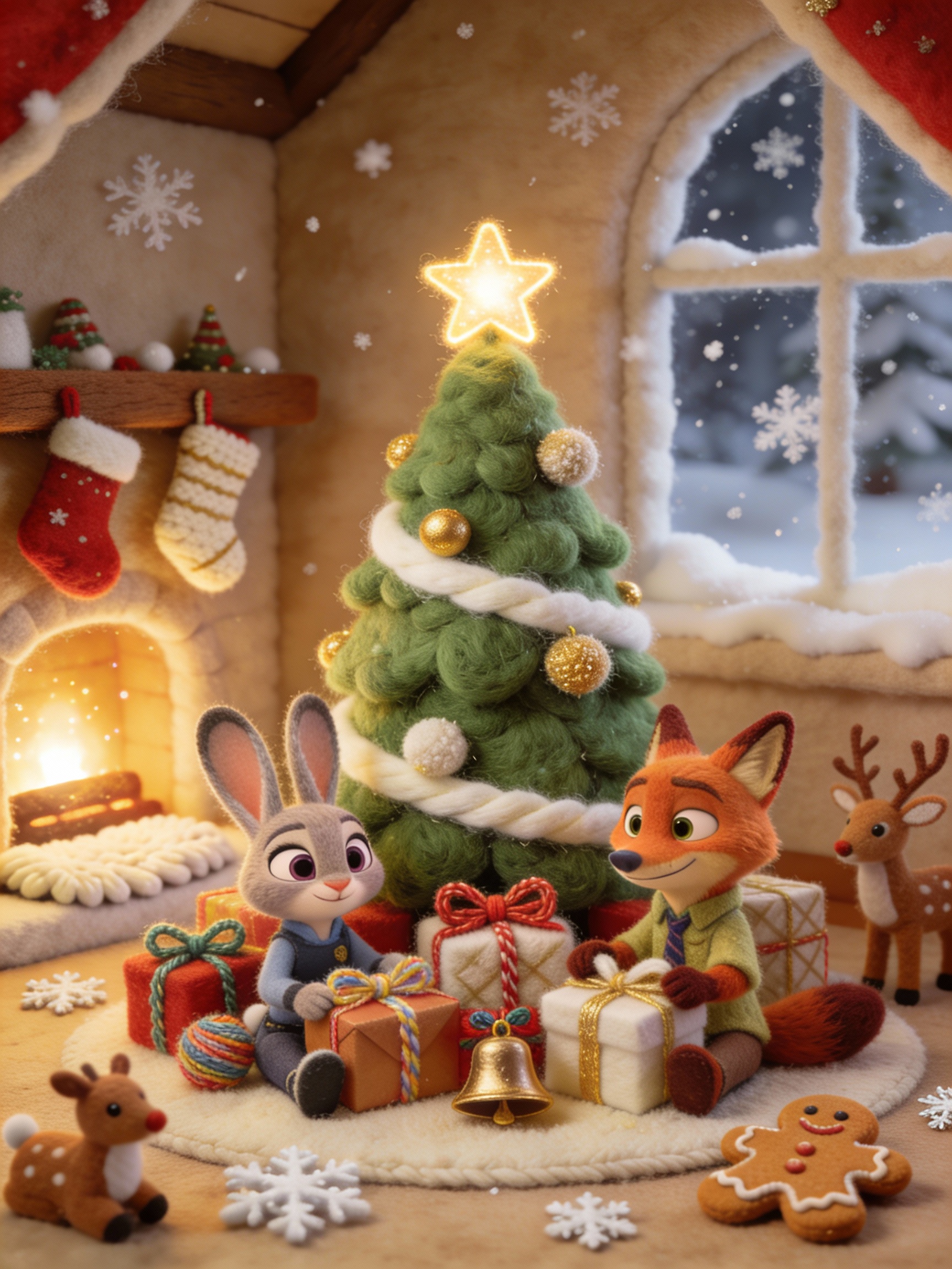 Judy and Nick Felt Christmas Poster — example output