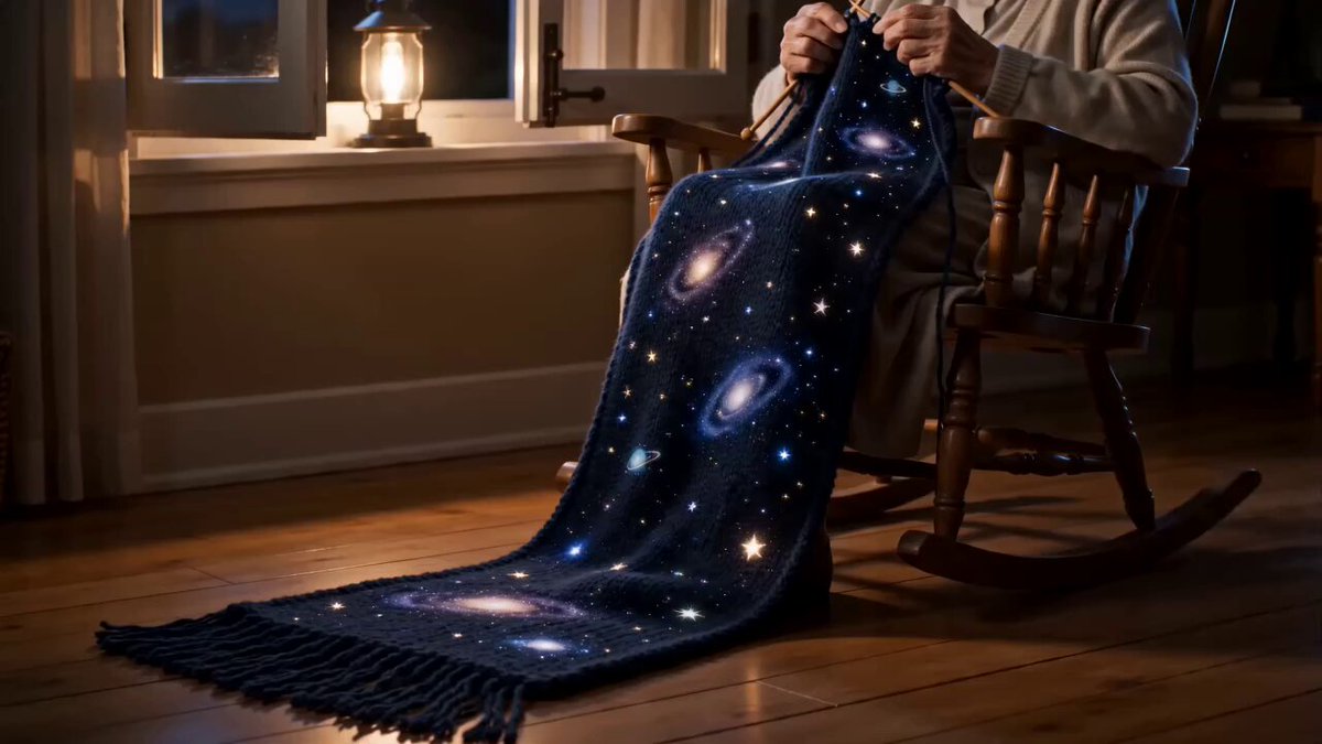Knitting the Sky Fantasy Video Prompt — example output