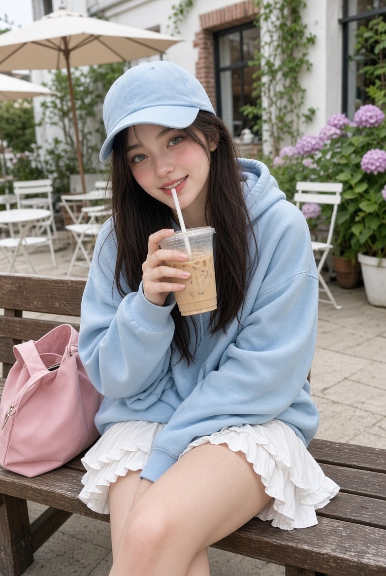 Korean Style Cafe Lifestyle Portrait — example output