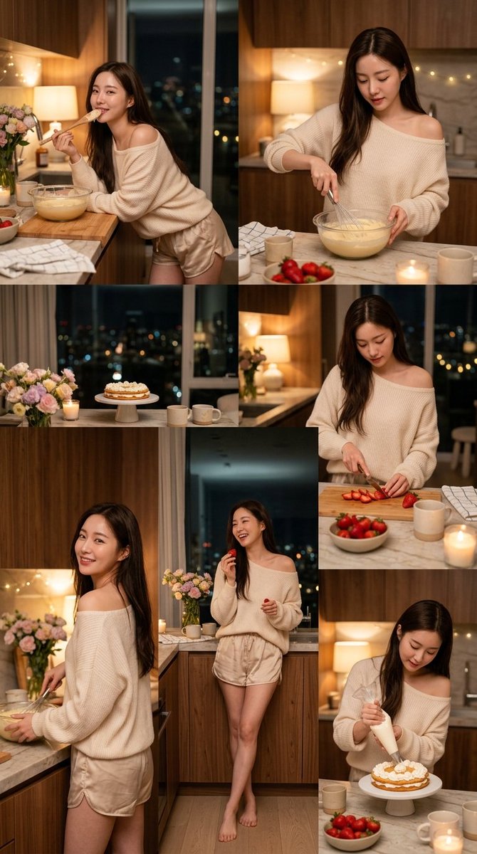 Korean Girl Kitchen Cooking Aesthetic — example output