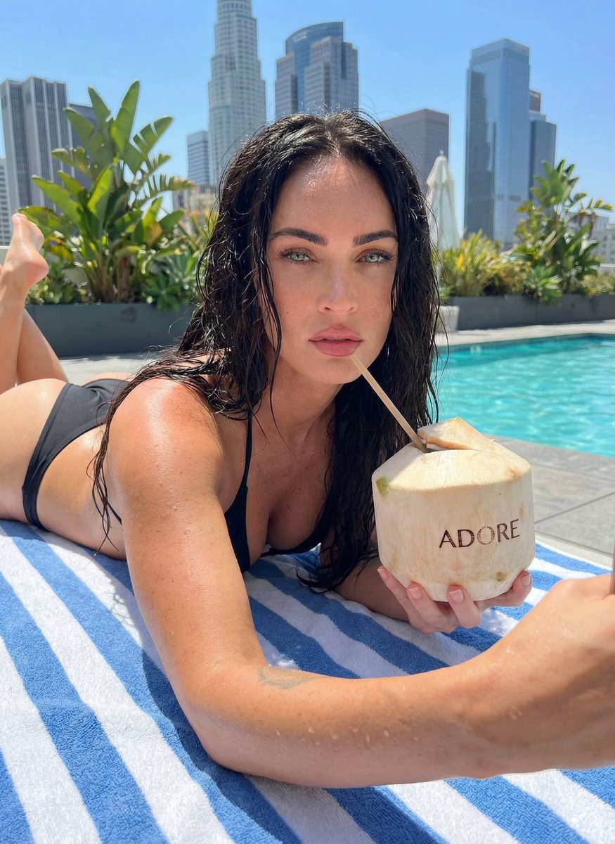 LA Rooftop Poolside Selfie Prompt — example output