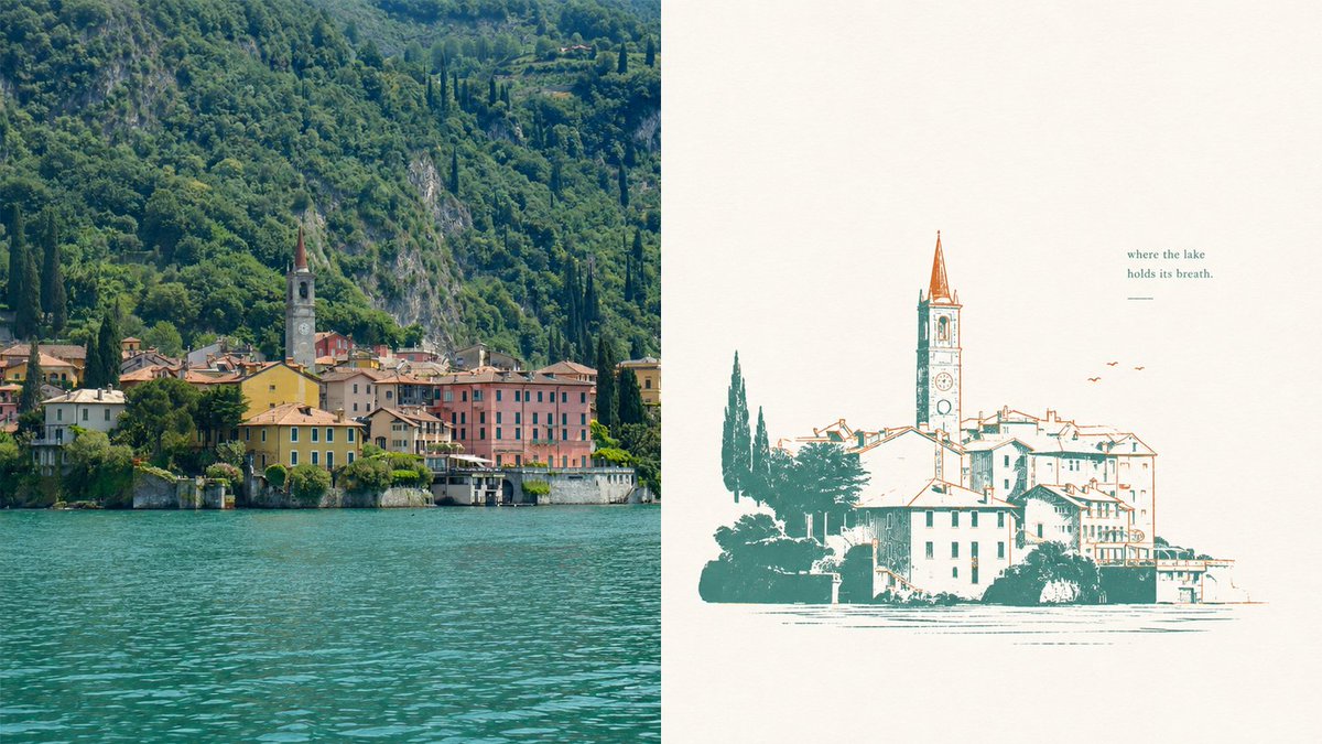 Lake Como Two-Color Print Diptych — example output