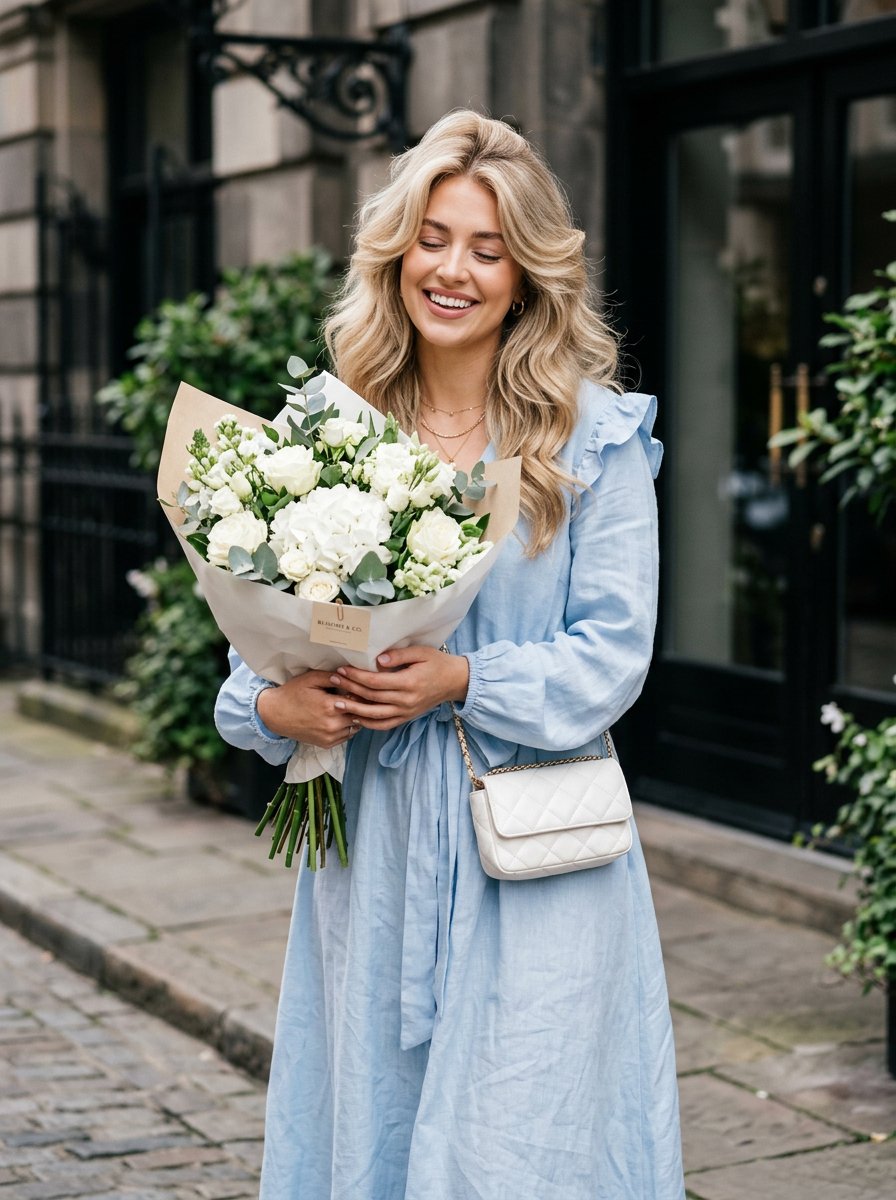 Lifestyle Fashion Bouquet Portrait — example output