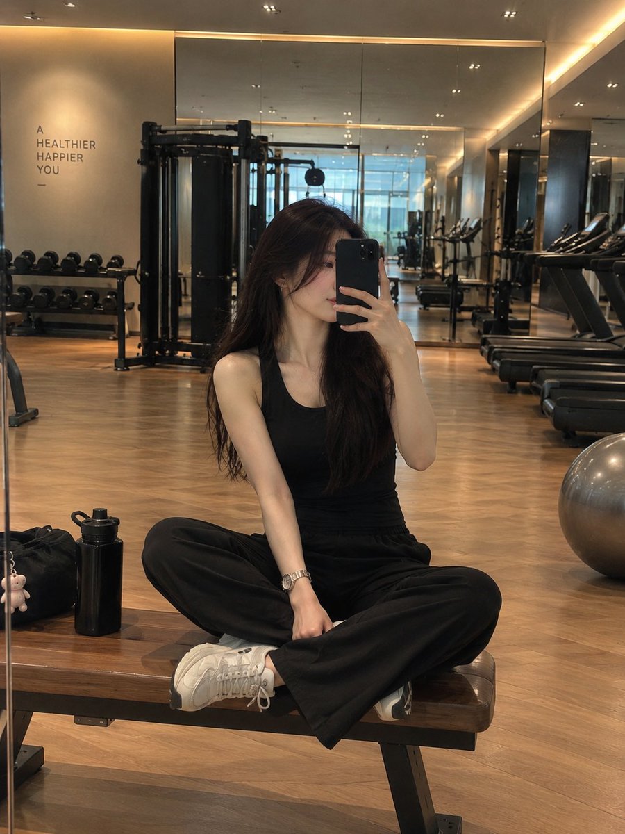 Luxury Gym Mirror Selfie Portrait — example output