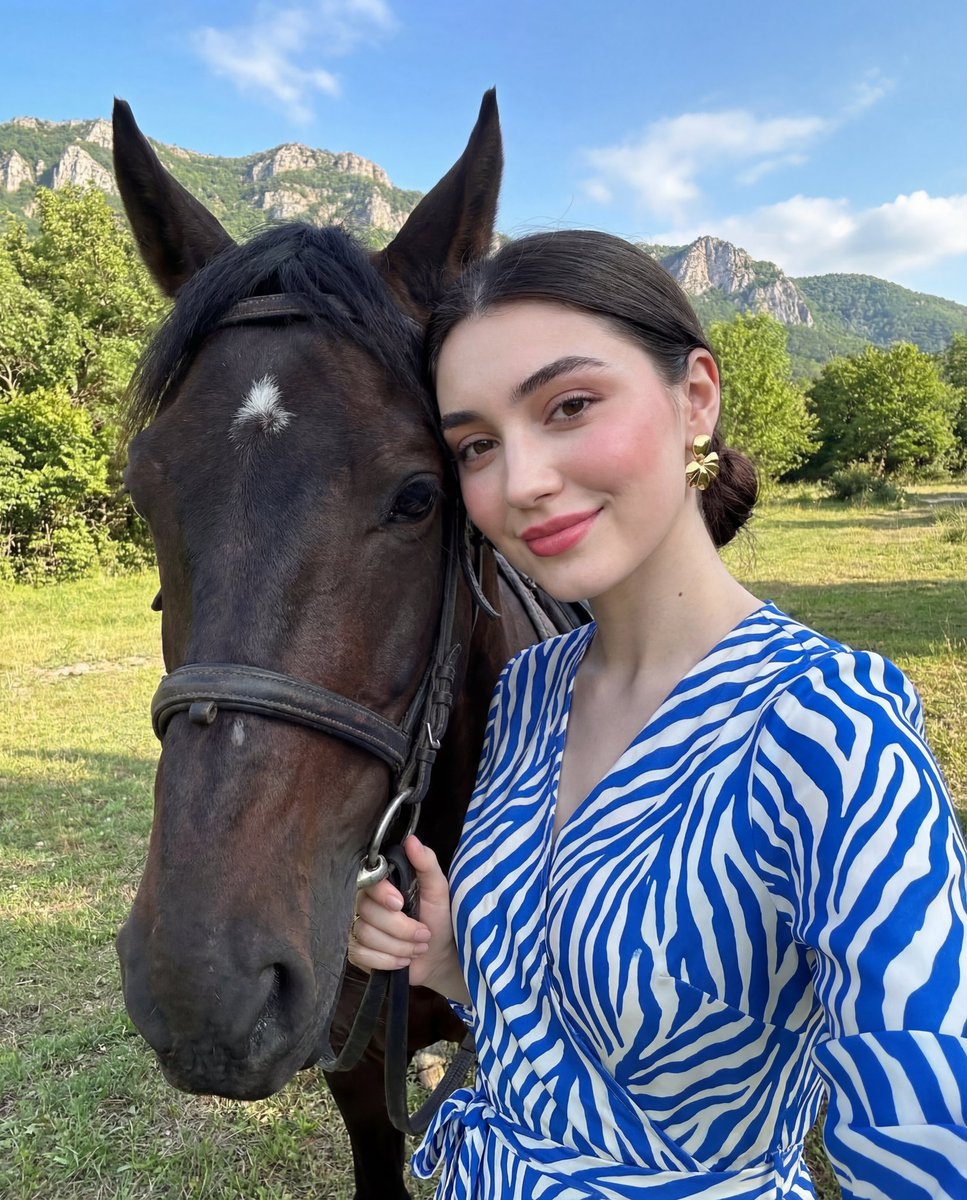 Luxury Lifestyle Portrait Prompt with Horse for Gemini… — example output